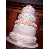 Peach Themed Wedding Cake 1