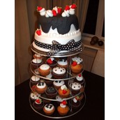 Chocolate And Strawberry Cake And Cup Cakes