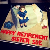 Nurse And Hospital Bed Retirement Cake