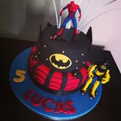 Batman & Spiderman Cake. Licky Lips Cakes liverpool