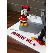 Disney, Mickey & Minnie Cake, Engagement cake, proposal cake. Licky Lips Cakes liverpool