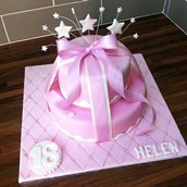Pink Girly Cake Ribbon Licky Lips Cakes Liverpool