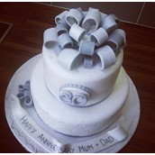 2 Tier Ribbon Cake Licky Lips Cakes Liverpool