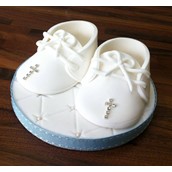 CHRISTENING BOOTIES TOPPER  - licky lips cakes liverpool