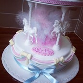 Pastel Carousel Christening Cake 2 Licky Lips Cakes Liverpool
