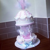 Pastel Carousel Christening Cake 4 Licky Lips Cakes Liverpool