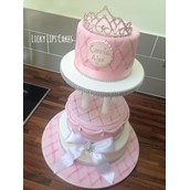 Princess tiara tiered cake 2 - Licky Lips Cakes Liverpool.jpg