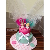 Joint Birthday Cake Pink And Aqua Licky Lips Cakes Liverpool